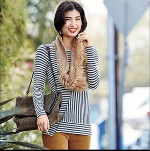 Cabi Striped Earnest Tee Long Sleeve - Picture 1 of 11